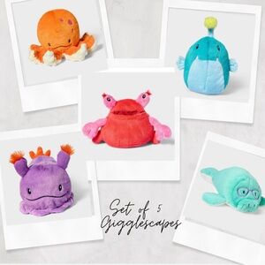 3.5" Manatee, 6.5" Crab, 6" Octopus, 7" Angler Fish, 4.5" Sea Slug- Gigglescape